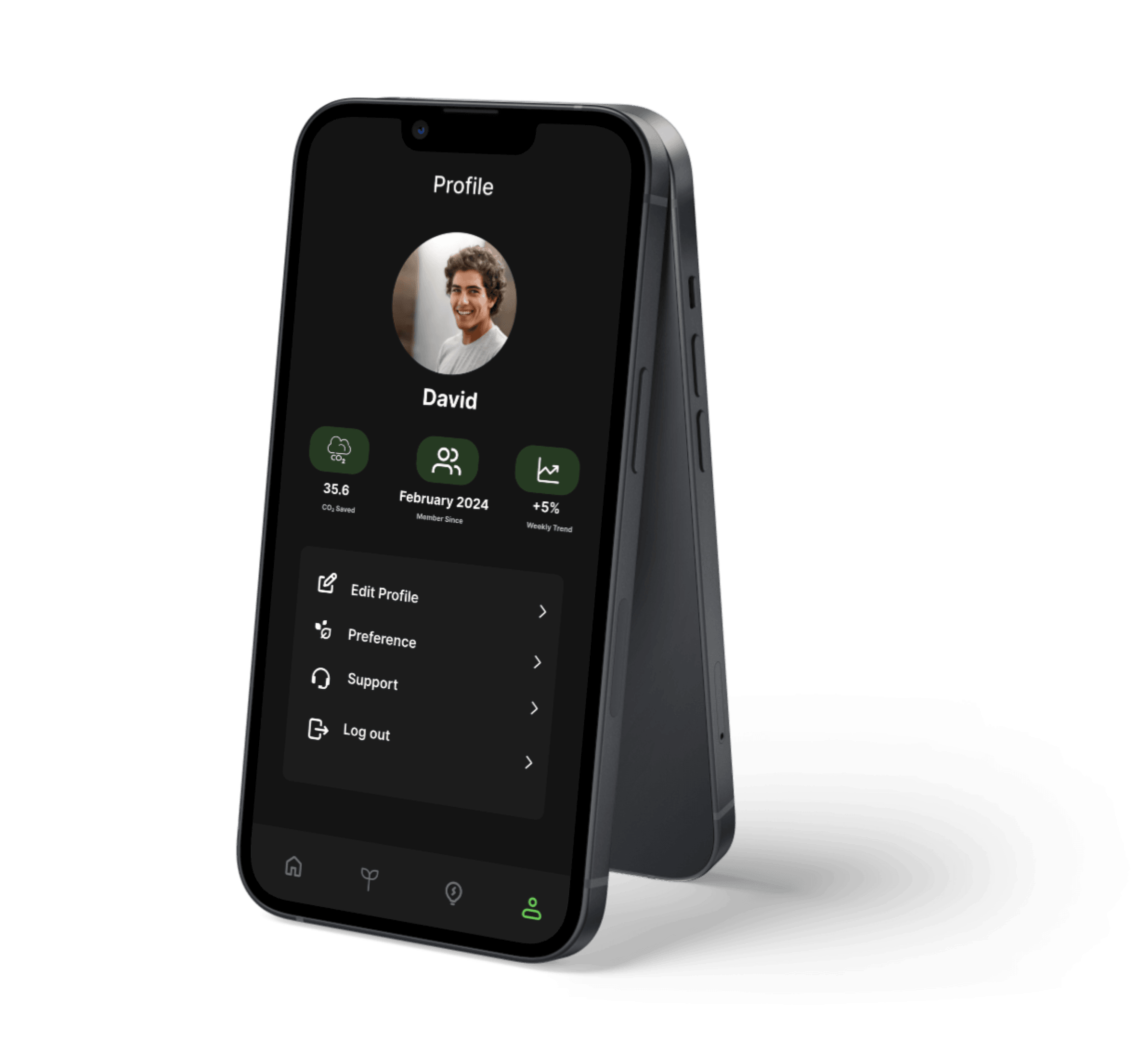 EcoTrack profile screen