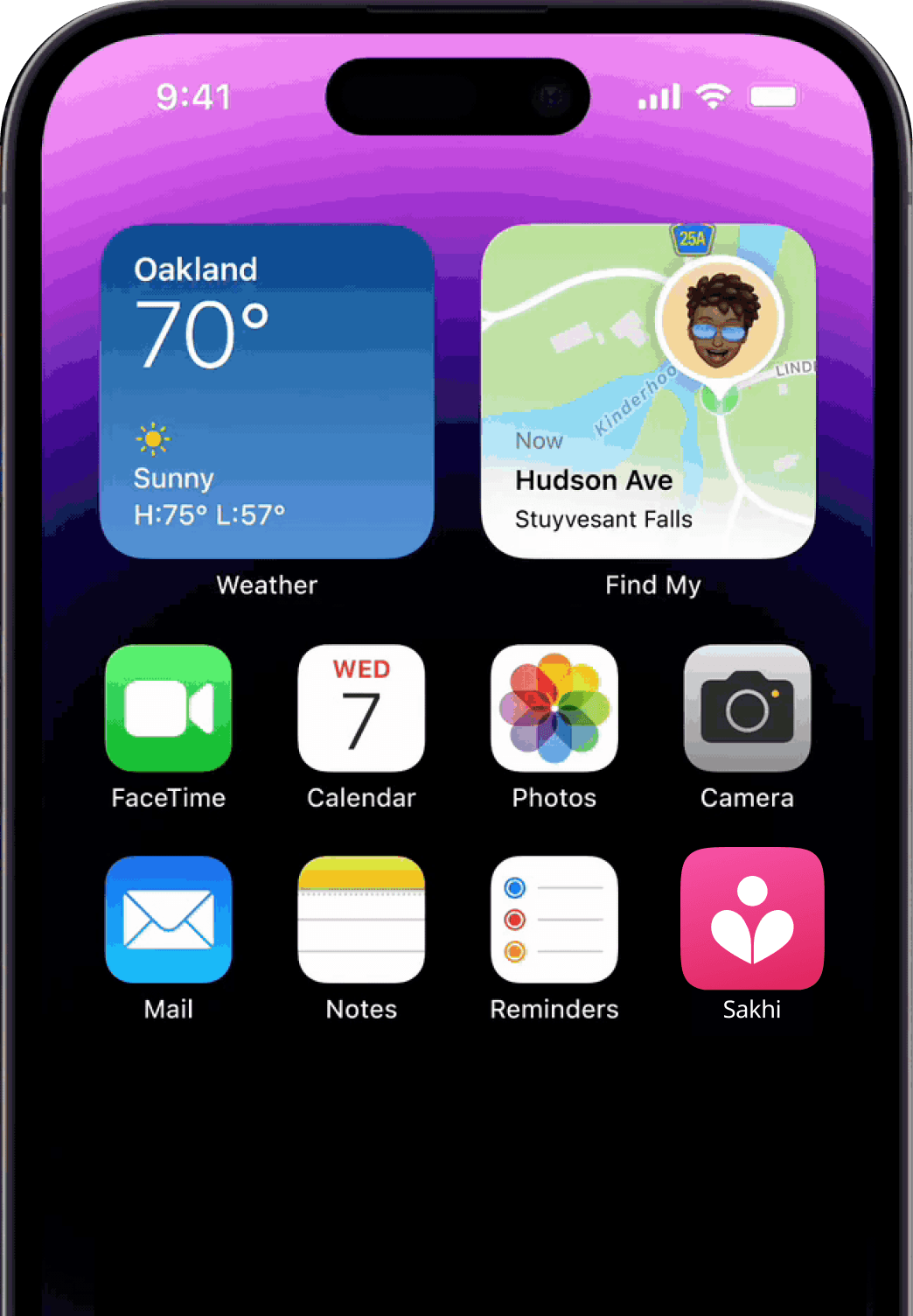 Sakhi app on the iOS home screen