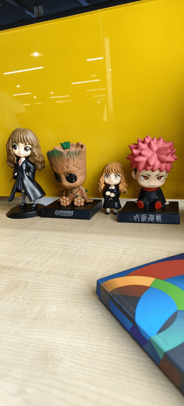 my desk crew of anime and movie figures