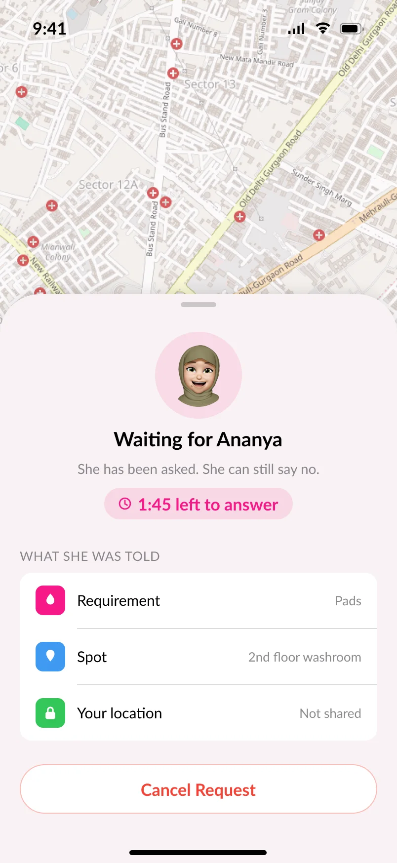 Waiting for Ananya: her location not shared