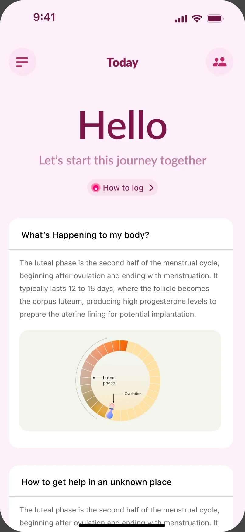 Home on first open: Hello, let's start this journey together