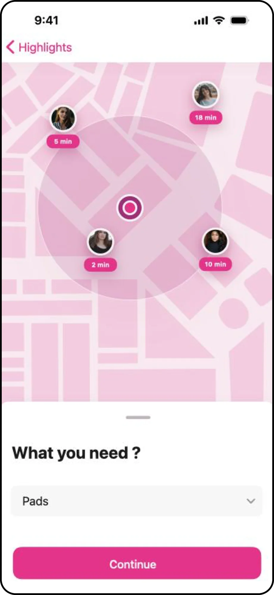 The 2024 prototype: a map of nearby helpers