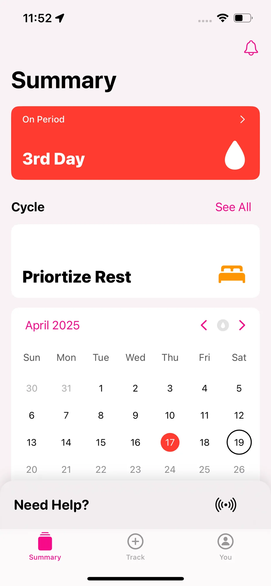 Version one, 2025: the Summary screen