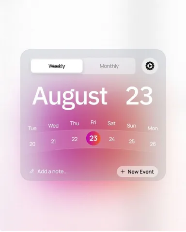 Reference: a frosted glass calendar widget