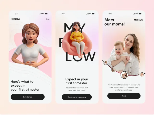 Reference: an onboarding told with soft 3D illustrations