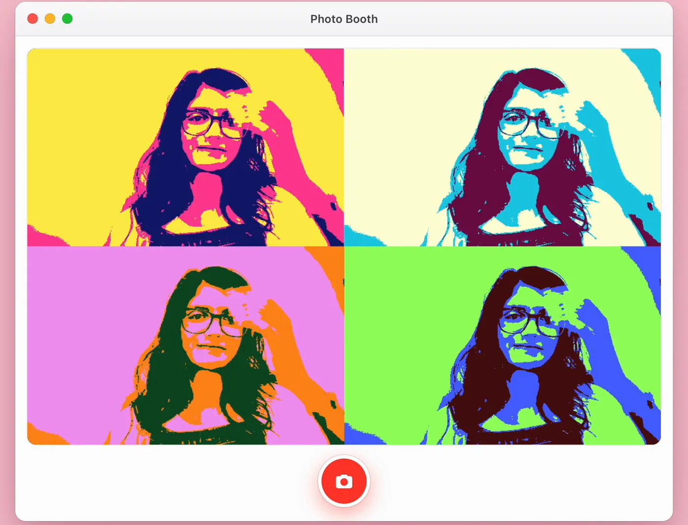 The Pop Art filter, four colour panels