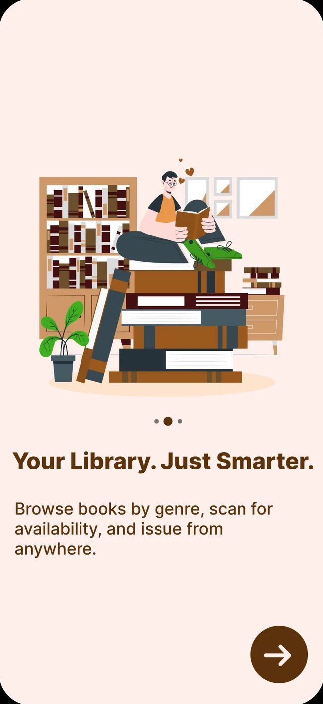 BiblioFi onboarding screen: Your library, just smarter